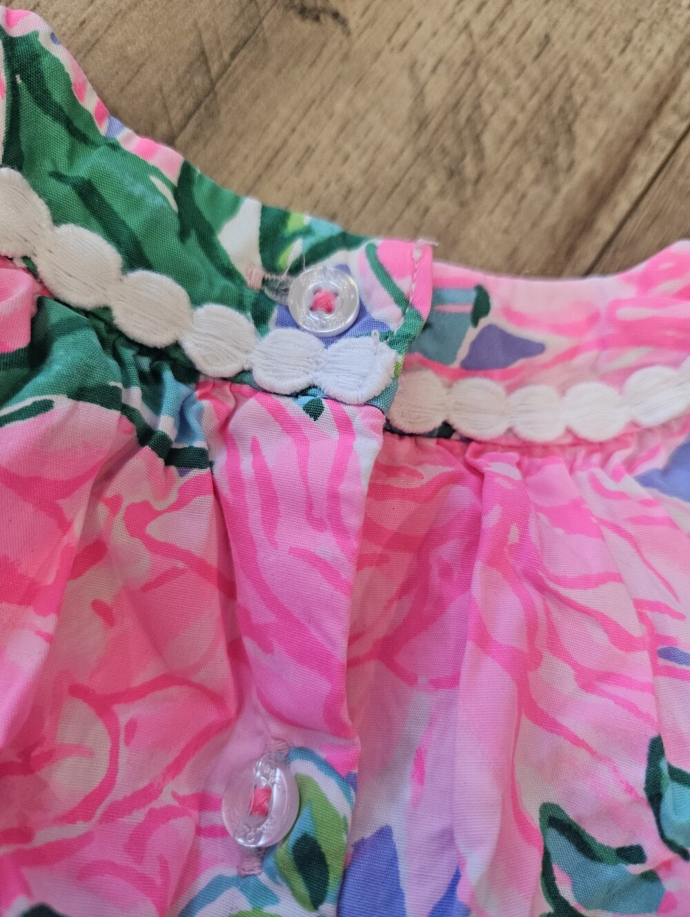 Lilly Pulitzer Baby Paloma Bubble Dress 3-6 mo Pink Floral Vacation Resort - Picture 6 of 6